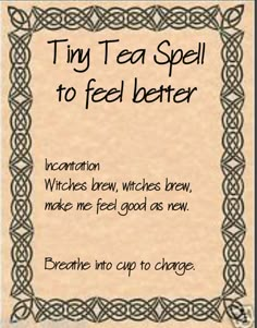 Tea Stirring Spell, Hearth Magic, Which Witch, Magic Spell Book, Eclectic Witch, Wiccan Spell Book