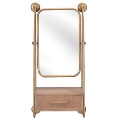 LOOMLAN Peralta Mirror Shelf Gold_Mirrors_Zuo Modern Urban Industrial Design, Floating Drawer, Mirror Shelf, Space Bathroom, Mirror With Shelf, Modern Mirror, Rectangle Mirror, Canvas Art Wall Decor, Accent Mirrors