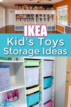 IKEA Kid's Toys Storage Ideas Ikea Kids Toy Storage Ideas, Toys Storage Ideas, Playroom Toy Storage Ideas, Kids Room Storage Solutions, Modern Kids Playroom, Kids Storage Solutions, Kids Playroom Storage, Living Room Toy Storage