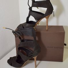 Reposhing This Item I Purchased From @Prettigrlcloset. Loved It, But Ready To Rotate For Something New. Questions? Leave A Comment Below! Shoes Louis Vuitton, Louis Vuitton Shoes, Leather Heels, Something New, Shoes Women Heels, Black And Grey, Shoes Heels, Louis Vuitton, Size 7