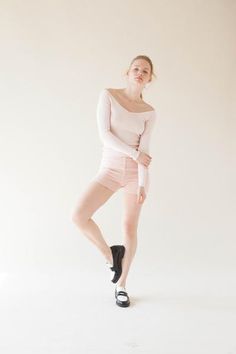 Viscose '03' Ballerina Top – KD New York Stretch Bottoms With Ribbed Cuffs For Spring, Spring Bottoms With Ribbed Cuffs, Spring Tops With Ribbed Cuffs, Pink Bottoms For Spring, Ballerina Top, Ballet Attire, Ballerina Poses, Ballerina Workout, Ballerina Outfit