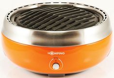 an orange toaster with the word homping on it