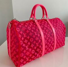 Louis Vuitton Keepall 50 Bandouliere Mesh Monogram Pink – Bags Alora Pink Louis Vuitton Bag, Louis Vuitton Duffle Bag, Louis Vuitton Keepall 50, Pink Bags, Louis Vuitton Pink, Girly Bags, Louis Vuitton Keepall, Cute Purses, Virgil Abloh