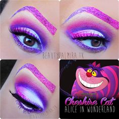 Disneys Alice in wonderland Cheshire Cat Cheshire Cat Makeup, Disney Eye Makeup, Disney Eyes, Wonderland Makeup, Make Up Designs, Disney Makeup, Inspired Makeup