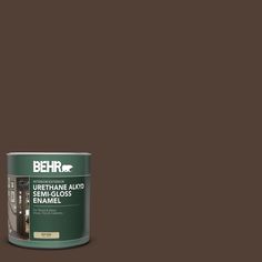 the behr paint is dark brown and has an interior coating that looks like wood