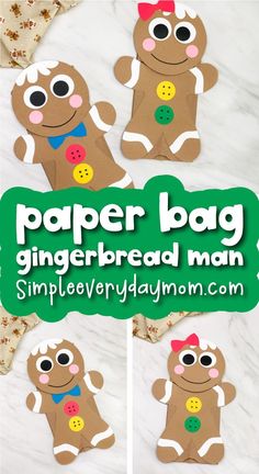 paper bag gingerbread man craft for kids to make