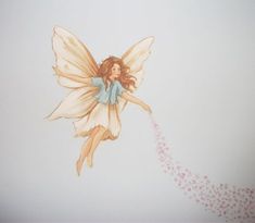 a drawing of a fairy flying through the air