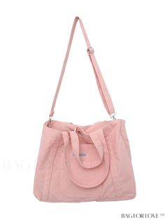 BagForLove - Effortlessly Chic Tote Bag Product Description Color Pink Strap Type Double Handle Details Embroidery Style Casual Pattern Type Letter Type Shopper Bag Bag Size Oversized Closure Type Buckle Magnetic No Material Flannelette Composition 100% Polyester Size Chart INCH CM Bag Length Bag Width Bag Height Handle Height Strap Length 18.9 inch 5.9 inch 12.6 inch 5.9/11.8 inch 47.2 inch Bag Length Bag Width Bag Height Handle Height Strap Length 48 cm 15 cm 32 cm 15/30 cm 120 cm Details Pict Pink Large Capacity Hobo Bag For Daily Use, Spring Canvas Bag For School With Adjustable Strap, Spring School Canvas Bag With Adjustable Strap, Large Capacity Pink Hobo Tote Bag, Pink Large Capacity Hobo Tote Bag, Pink Large Capacity Handheld Hobo Bag, Pink Casual Satchel Hobo Bag, Casual Pink Satchel Hobo Bag, Casual Pink Handheld Shoulder Bag