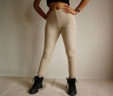 Very comfortable, soft and warm :)  Beige  Ribbed  Knitted Stretch Leggings , For Cool Woman.Beige  Ribbed Knitted Stretch Leggings, Workout Leggings, Dancing Leggings, Leggings for Women, Ribbed Leggings, Christmas Gift, Gift for Her.Very comfortable. Good for Training, Exercise, Yoga, Dance, Wearing to the Winter way or just relaxing home . Also Prefect for Back packers and Pregnancy. Very easy to wear .They are available in different sizes. Choose your size and join the fun.Perfect for your s Ribbed Tight Bottoms For Winter, Tight Ribbed Bottoms For Winter, Tight Ribbed Winter Bottoms, Tight Loungewear Bottoms For Winter, Tight Winter Loungewear Bottoms, Cozy Winter Leggings For Loungewear, Winter Ribbed Tight Leggings, Casual Ribbed Tight Leggings, Cozy Fitted Leggings For Winter