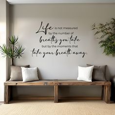 Life is not measured by the number of breaths we take Decal | Inspirational Quote Decor | Living Room Wall Art Mindfulness