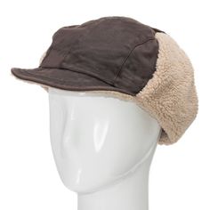 Stay extra warm this winter season and have a great aviator look with this Faux Leather Aviator Hat. This aged faux leather-like, thick trooper hat features a 4 inches deep crown, fully lined with a plush faux fur-like material to ensure you stay warm and bundled no matter the weather. Attached with a soft 1 3/4 inches long bill for rain protection and 5 inches long earflaps with chin strap snap closure. Comfortable fit. The Aviator hat is water repellent. Faux leather. Fashionable for both men Brown Aviator Winter Hats, Winter Brown Aviator Hats, Brown Winter Hats, Brown Sheepskin Hat With Faux Fur Lining, Brown Hats With Faux Fur Lining And Ear Flaps, Brown Hat With Faux Fur Lining And Ear Flaps, Shearling Hat With Faux Fur Lining And Ear Flaps, Brown Hat With Plush Lining For Cold Weather, Brown Hat With Faux Fur Lining For Outdoor