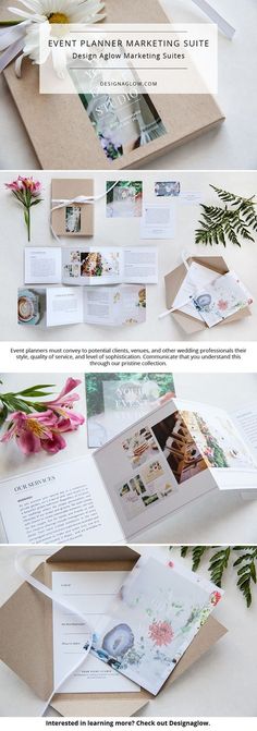 an open book with flowers on it and the pages are folded in different directions to show what's inside