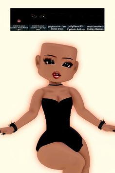 an animated image of a woman in a black swimsuit with her hands out to the side