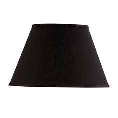 a black lamp shade on a white background