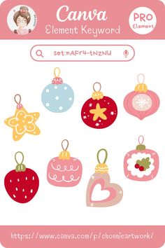 an image of christmas ornaments on a white background