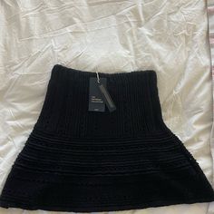 Zara Knitwear Skirt Black Above The Knees Chic Fitted Pointelle Knit Skirt, Chic Knit Skirt, Fitted Pointelle Knit Skirt, Black Knit Skirt For Fall, Pointelle Knit Skirt, Black Knit Bottoms For Spring, Fitted Knitted Skirt, Casual Fitted Knitted Skirt, Spring Fitted Knitted Skirt