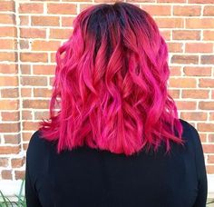 Pink Hair With Shadow Root, Bright Pink Hair, Growing Out Hair, Bright Winter, Grow Out, Pink Hair, Bright Pink, Dyed Hair