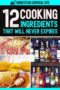 the cover of 12 cooking ingredients that will never expires, including corn on the cob