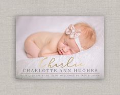 Baby Girl Birth Announcement, Birth Announcement Template, Custom Graphics, Party Card, Custom Cards, White Envelopes, Birth Announcement, Party Printables