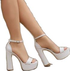 White Sandals With 4-inch Heel For Prom, Elegant Ankle-high Platform Sandals, White Platform Heels Ankle-high, White Ankle-high Heels For Formal Occasions, White Ankle-high Party Sandals, White Ankle-high Sandals For Party, Ankle-high White Heels With Heel Strap, White Ankle-high Heels With Heel Strap, White High Heel Sandals For Prom