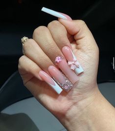 Acrylic Nails Yellow, Fye Nails, Birthday Nail, Girly Acrylic, Long Acrylic Nail Designs, Winter Nails Acrylic, Glamour Nails, Nails Aesthetic