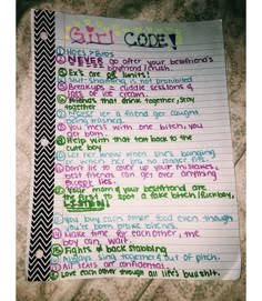 a notebook with writing on it that says girl codey written in cursive writing