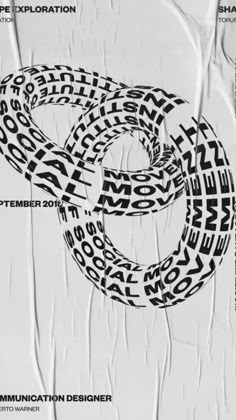 the poster is made up of different types of typograms and letters on white paper