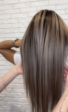 Full Highlights For Dark Hair Straight, Ash Blonde Highlights On Dark Brown Hair, Lowlights Straight Hair, Ashy Brown With Blonde Highlights, Low Lights In Brown Hair, Blonde Hair With Black Lowlights, Ashy Highlights On Dark Hair, Ash Blonde Balayage Highlights, Dark Ash Hair Color