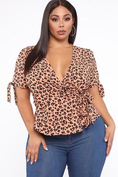 Available In Black And Coral. Surplice Wrap Top V-neck Tie Sleeves Peplum Disclaimer: Print Placement Will Vary 100% Polyester Imported | The Perfect Wrap Top in Coral size 3X by Fashion Nova Coral Fashion, Plus Zise, Fashion Nova Tops, Plus Size Models, Women Shirts Blouse, Curve Dresses, Shirts Blouses, Wrap Top, Curvy Fashion