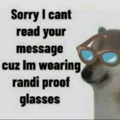 a dog wearing goggles with the caption sorry i can't read your message cuz im wearing radi proof glasses