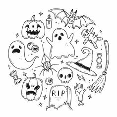 halloween coloring pages for kids to print out and color with their favorite characters in the background