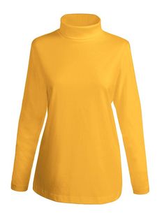 A staple of any wardrobe: the flattering turtleneck top. Length approx. 26 inches (misses). 100% cotton single jersey. Machine washable. Imported. Cotton Turtleneck For Layering, Solid Cotton Turtleneck For Layering, High Neck Cotton Top For Layering, Stretch Cotton Funnel Neck Tops, Cotton Turtleneck T-shirt For Fall, Cotton Mock Neck Top For Layering, Classic Cotton Funnel Neck Tops, Basic Cotton Turtleneck Top, Cotton Turtleneck Top For Fall