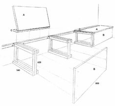 the drawing shows how to draw furniture in perspective