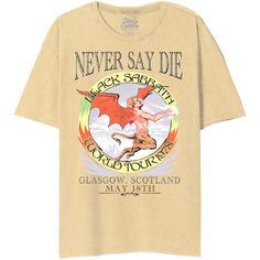 a t - shirt that says never say die with an image of a dragon on it