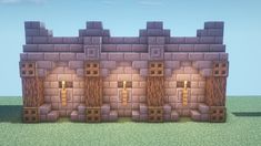 an image of a building made out of wood and stone in the minecraft style