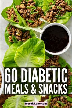 Prediabetic Diet, Healthy Recipes For Diabetics, Makanan Diet, Diet Food List, Diet Keto, Breakfast Lunch, Blood Sugar, Lettuce, Diet Recipes