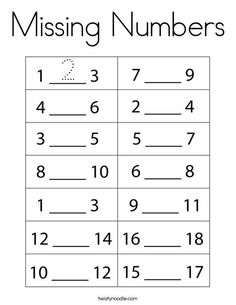 missing numbers worksheet for kids to practice number identification and counting with this printable