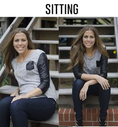 a woman sitting on top of a wooden bench next to another woman with long hair