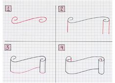 four different ways to draw a scroll