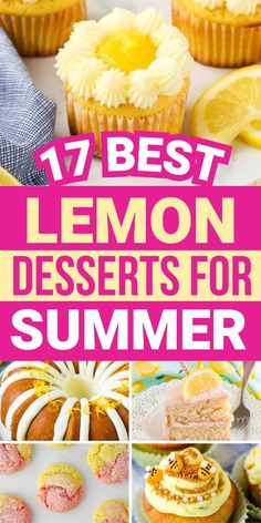 lemon desserts for summer with text overlay