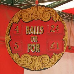 a red sign that says balls or for $ 1