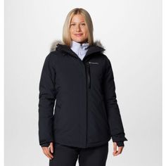 Stay mountain-ready in this warm and waterproof jacket made with a helmet-compatible hood and tons of pockets for your ski pass, goggles, and other essentials. Ski Pass, Black Winter Coat, Columbia Jacket, Waterproof Jacket, Winter Coats Women, Columbia Sportswear, Ski Jacket, Winter Coat, Goggles