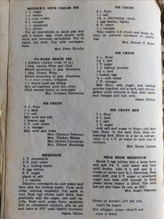 an old recipe book with instructions on it