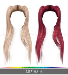 two different colored wigs with long hair