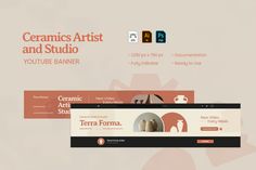 Ceramic Artist and Studio - YouTube Banner, Social Media ft. handmade & craft - Envato