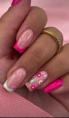 Simple Gel Nails, Short Square Acrylic Nails, Short Acrylic Nails Designs, Pink Spring, Pink Acrylic Nails, Square Acrylic Nails