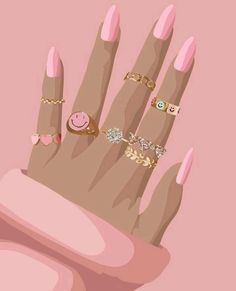 Nail Studio, Acrylic Press On Nails, Girly Art, Pink Aesthetic, Wall Collage