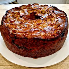 a cake sitting on top of a white plate