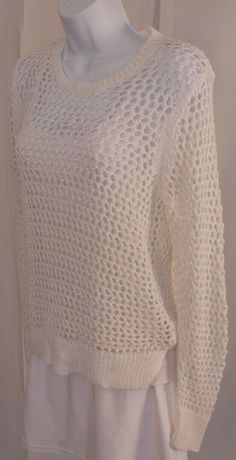 ANN TAYLOR Women's White Loose Knit Crochet Scoop Neck Sweater Sz M ANN TAYLOR Women's White Loose Knit Crochet Scoop Neck Sweater Sz M Details ANN TAYLOR Women's White Loose Knit Crochet Scoop Neck Sweater Sz M Brand: Ann Taylor Size: M Material: 100" Acrylic Care Instructions: Hand Wash Measurements: Shoulder to Shoulder: 16.5" Bust: 23" Center Back: 25" Sleeve Length: 28.5" FREE SHIPPING IN THE USA ss3078 Payment We accept all forms of payment from PayPal which includes American Express, eChe Crochet Scoop Neck, Long White Sweater, Fairycore Outfit, Scoop Neck Sweater, White Knit Sweater, Lace Sweater, Open Knit Sweater, Loose Knit, White Crochet