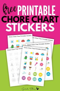 the free printable chore chart stickers for children to use in their classroom